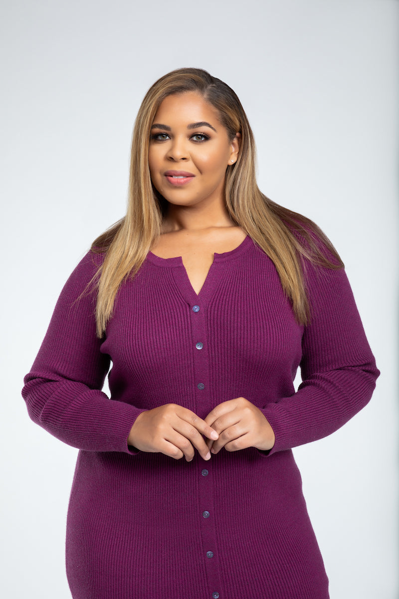 Angela Button-Up Sweater Dress