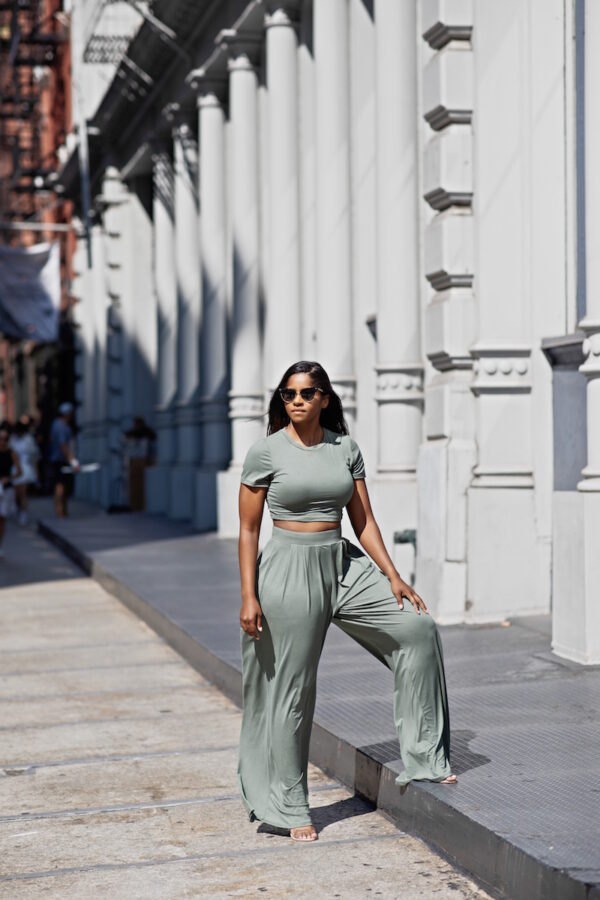 Daye~ Wide Leg Pant Set Olive